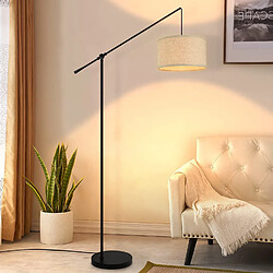 NETTLIFE Lampadaire de salon moderne avec interrupteur à pied et abat-jour en tissu 146 cm E27