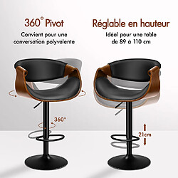 Alfordson Tabouret de bar design - Noir pas cher
