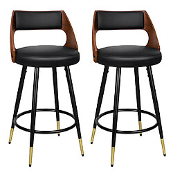 ALFORDSON Pivot Tabourets de Bar Morgan Cuisine Bois Salle à Manger Chaise Noir