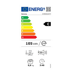Sèche-linge pompe à chaleur 60cm 9kg - DV90DG52A0TH - SAMSUNG