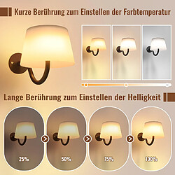 NETTLIFE Applique murale LED d'intérieur sans fil, noire, à intensité variable, avec interrupteur