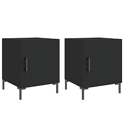 Decoshop26 Lot de 2 tables de chevet - Noir