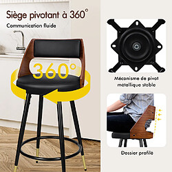 Acheter ALFORDSON Pivot Tabourets de Bar Morgan Cuisine Bois Salle à Manger Chaise Noir