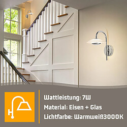 Applique murale LED NETTLIFE, design moderne, éclairage d'intérieur, éclairage de couloir, verre 3 000 K, pour cage d'escalier d'hôtel