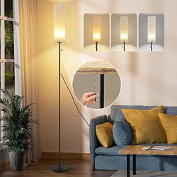 NETTLIFE Lampadaire LED à Intensité Variable Rétro Abat-jour En Tissu Pour Salon Avec Interrupteur à Tirette