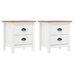 Decoshop26 lot de 2 tables de chevet - Blanc