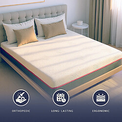 Avis The White Stone Matelas 180x200 Ressorts Ensachés et Memory Foam | Hauteur 30 cm | Ergonom