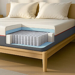 The White Stone Matelas 160x200 Ressorts Ensachés et Memory Foam | Hauteur 30 cm | Ergonom