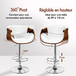 Alfordson Tabouret de bar - Blanc pas cher