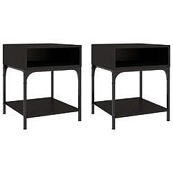 Decoshop26 lot de 2 tables de chevet - Noir