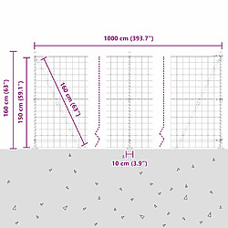 vidaXL Clôture avec poteaux Vert 1.5 x 10 m Acier pas cher