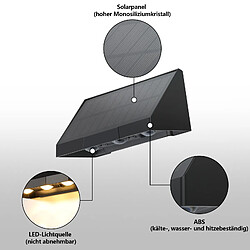 Lampes solaires d'extérieur NETTLIFE - Applique murale solaire d'extérieur, appliques murales d'extérieur à LED 3 000 K, blanc chaud, 2 modes pas cher