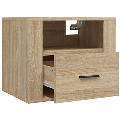 Acheter Decoshop26 Lot de 2 chevets muraux - Chêne