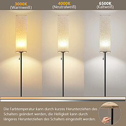 NETTLIFE Lampadaire LED à Intensité Variable Rétro Abat-jour En Tissu Pour Salon Avec Interrupteur à Tirette