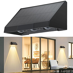 Lampes solaires d'extérieur NETTLIFE - Applique murale solaire d'extérieur, appliques murales d'extérieur à LED 3 000 K, blanc chaud, 2 modes