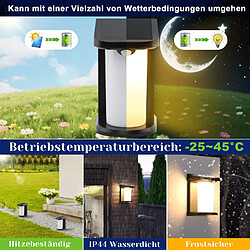 Lampes solaires d'extérieur NETTLIFE avec détecteur de mouvement - 2 appliques murales solaires 2 modes, éclairage extérieur étanche 3000 K pas cher