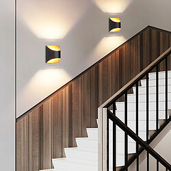 Applique murale NETTLIFE noire et dorée - Appliques murales modernes pour escaliers, chambre d'enfant