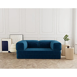 Lisa Design Poppy - canapé 3 places convertible en velours côtelé