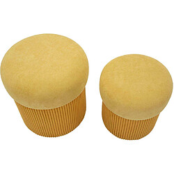 Acheter Mauro ferretti Poufs avec rangement lot de 2 - Moutarde