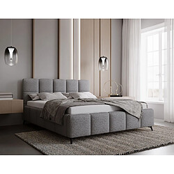 Bestmobilier Paulito - lit coffre - 140x200 cm - sommier inclus - en tissu bouclette