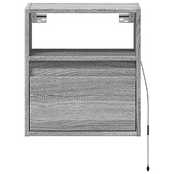 Avis Decoshop26 Lot de 2 tables de chevet murales LED - Gris