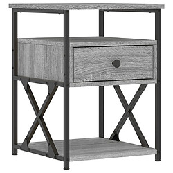 Decoshop26 Lot de 2 tables de chevet - Gris