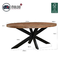 Acheter Moloo Table à manger ovale - Manguier