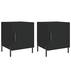 Decoshop26 Lot de 2 tables de chevet - Noir
