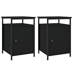 Decoshop26 Lot de 2 tables de chevet - Noir