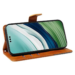 Acheter Tongez Étui Pour Huawei Mate 60 Pro Avec couture diamant Et fente pour carte Étui de protection de téléphone en cuir De haute qualité FOXDOCK Marron