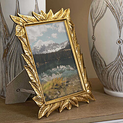 Mauro Ferretti Cadre photo en métal doré Laurel Pour photo 15 x 20 cm.