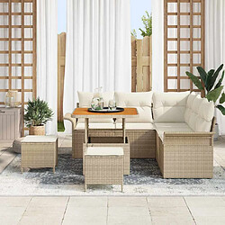 Avis vidaXL Ensemble de canapé de jardin avec coussin 8 pcs Beige polyrotin