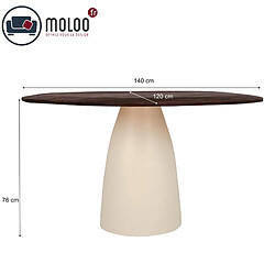 Acheter Moloo DYLON-Table à manger Ronde 4 personnes D140 bois massif brun