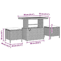 vidaXL Ensemble de canapé de jardin avec coussin 9 pcs Beige polyrotin pas cher