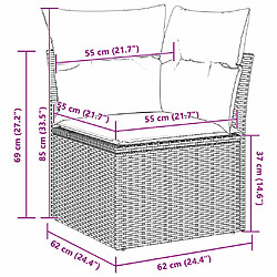 vidaXL Ensemble de canapé de jardin avec coussin Beige Poly rotin pas cher