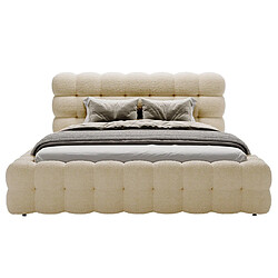 Bestmobilier Darling - lit coffre - 140x200 cm - sommier inclus - en tissu bouclette