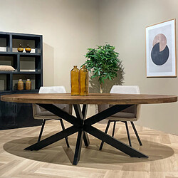 Moloo MANAUS-Table à manger ovale 8/10 personnes 210 cm en bois massif