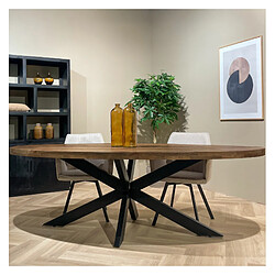 Moloo MANAUS-Table à manger ovale 6 personnes 160 cm en bois massif