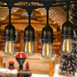 NETTLIFE Guirlande lumineuse LED Intérieur Extérieur Ampoules Guirlande lumineuse 7,6 m/15 m 16-flamme, Décoration de Noël