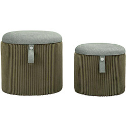 Mauro Ferretti Pouf avec rangement intégré Bolzano (Set de 2) vert.