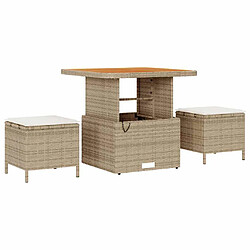 Acheter vidaXL Ensemble de canapé de jardin avec coussin 8 pcs Beige polyrotin