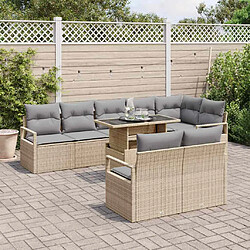 Avis vidaXL Ensemble de canapé de jardin 9 pcs beige et gris clair