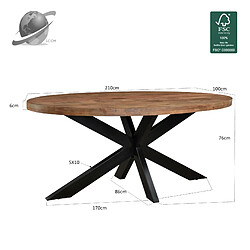 Moloo Table à manger ovale - Manguier pas cher