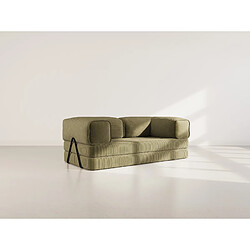 Lisa Design Poppy - canapé 3 places convertible en velours côtelé