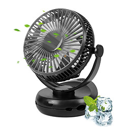 NETTLIFE ventilateur Petit de table USB avec batterie 10 000 mAh silencieux à 4 vitesses incluant une lumière LED modèle 3-en-1 noir idéal pour tente