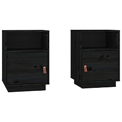 Decoshop26 Lot de 2 tables de chevet murales - Noir