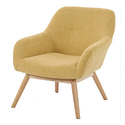 Moloo MALMO-Fauteuil en bois naturel et tissu Trendy Safran