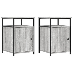 Decoshop26 lot de 2 chevets - Gris
