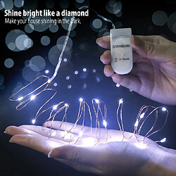 NETTLIFE Guirlande Lumineuse LED Pack de 8 Fil de Cuivre Blanc Froid 2M avec Chaîne Lumineuse à Batterie