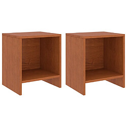 Decoshop26 Lot de 2 tables de chevet - Marron